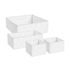 Set 4 pezzi Cesta intreccio con struttura in acciaio e rivestito in nylon