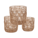 Set3 cesta sherly naturale in polyrattan, fil di ferro Ø 30 x h 30 cm ; Ø 35 x h 35 cm ; Ø 40 x h 40 cm