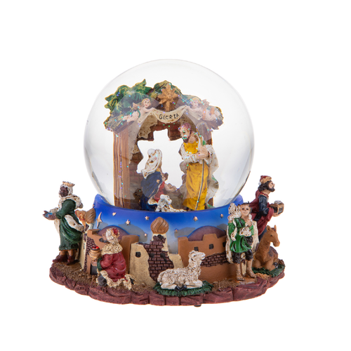 Sfera carillon con natività H16,50 cm per decorazioni