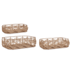 Set 3 vassoi sherly rettangolare naturale in polyrattan