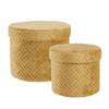 Set 2 scatola Averill struttura in cartone e rivestimento in poliestere