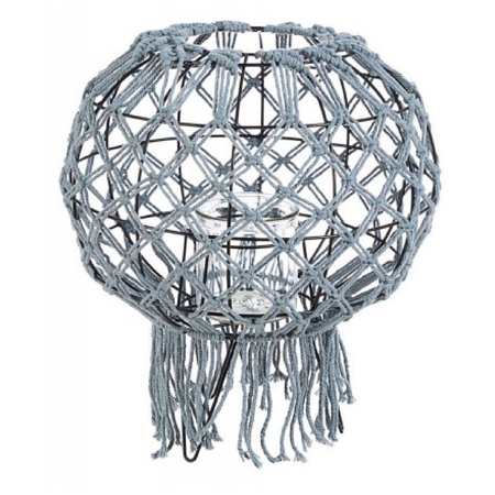 Lanterna Macrame in metallo vetro e corda da esterno