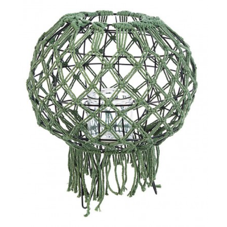 Lanterna Macrame in metallo vetro e corda da esterno