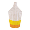 Lampada da tavolo Sun Rattan giallo-arancio in metallo e rattan