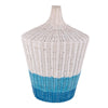 Lampada da tavolo Sky Rattan blu-azzurro in metallo e rattan
