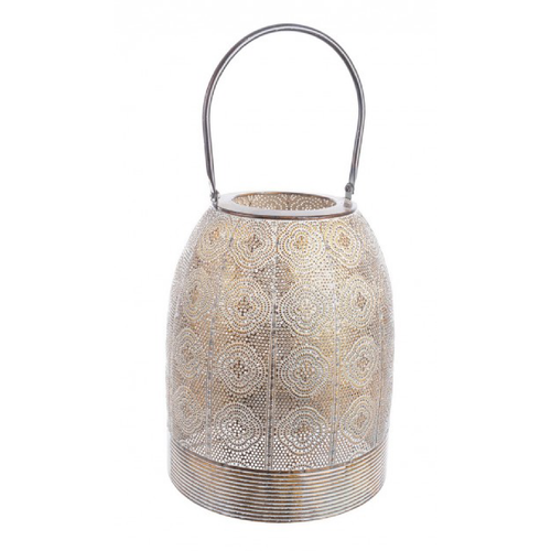 Lanterna Akin cilindrica brunito in metallo da esterno