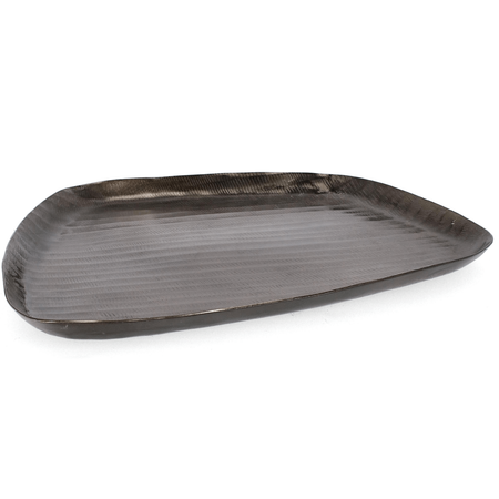 Vassoio decorativo chisel antracit in alluminio  artigianale  decorativo