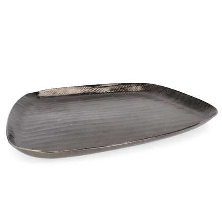 Vassoio decorativo chisel antracit in alluminio  artigianale  decorativo