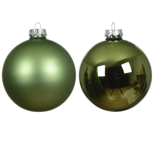 Palline in vetro per albero di natale colore te verde decorazione natalizia
