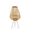 Lanterna tre piedi Ninette legno di bamboo e vetro da esterno