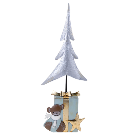 Statuetta albero di natale con pacchi regalo H80 cm per decorazioni