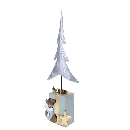 Statuetta albero di natale con pacchi regalo H80 cm per decorazioni