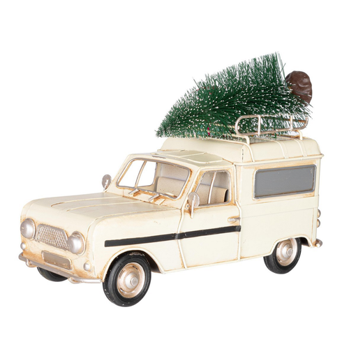 Auto Gillian con pino in metallo per decorazioni natalizie