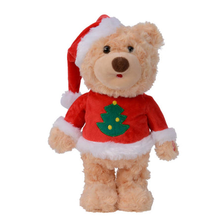 Peluche natalizio orsetto con animazioni e suoni, decorazione per interno da 30 cm