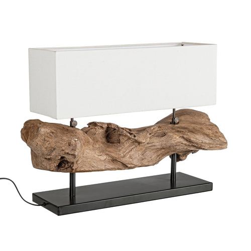 Lampada da Tavolo Kleta in legno di teak riciclato 75x25x55h