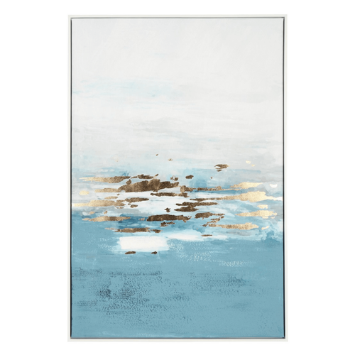 Quadro Bold  306 82,6 x 122,6 cm stampa su tela dipinta a mano con applicazione fogli dorati
