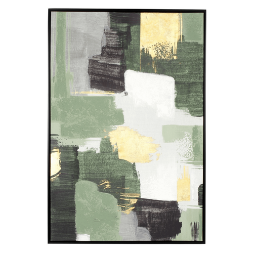 Quadro Bold 196 82,6 x 122,6 cm stampa su tela dipinta a mano con fogli dorati