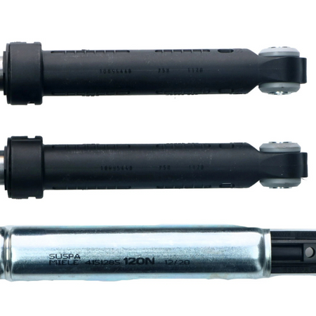 Serie 3 ammortizzatori per lavatrice Miele originali SUSPA 2 da 75 N 1 da 120 N codici ricambio 10076244 10095440 04500820 04500826 04151285