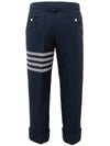Thom Browne Pantalone in Tweed blu da uomo
