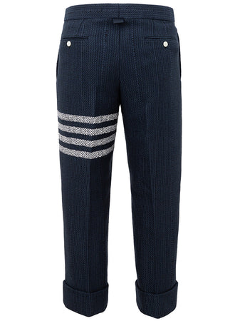 Thom Browne Pantalone in Tweed blu da uomo
