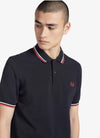Fred Perry Polo Con Doppia Riga Uomo Slim Fit Polo Maniche Corte Con Colletto