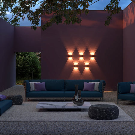 Lampada Da Parete Moderna Da Esterno Metallo Nero Luce Led 4W Ip54