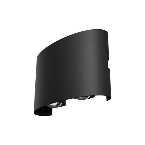 Lampada Da Parete Moderna Da Esterno Metallo Nero Luce Led 4W Ip54