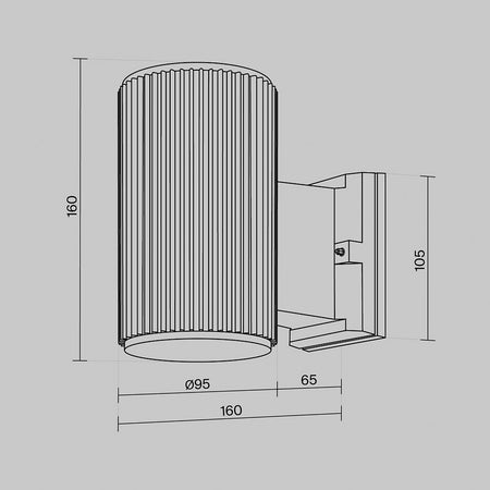 Lampada Da Parete Moderna Per Esterno Metallo Grigio Luce1E27 60W Ip54