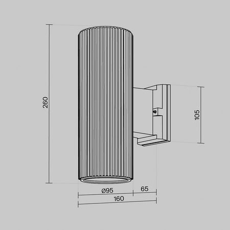Lampada Da Parete Moderna Da Esterno Metallo Grigio Luce2E27 60W Ip54