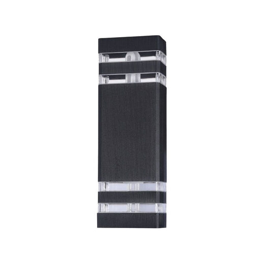 Lampada Da Parete Moderna Da Esterno Alluminio Nero 2 Luci E27 60W Ip54
