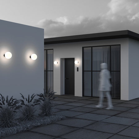 Lampada Da Parete Moderna Per Esterno Alluminio Nero 1 Luce E27 60W Ip54 A++