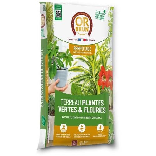 Terriccio per piante verdi e fiorite da interno - OR MARRONE - OBRTPV20N - 20 L