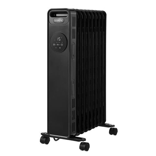 Radiatore elettrico a bagno d'olio 2000W OCEANIC - 3 potenze - Termostato elettronico - Telecomando - Mobile - Nero