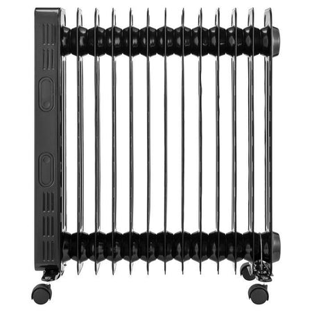 Radiatore elettrico a bagno d'olio 2500W OCEANIC - 3 potenze - Termostato elettronico - Telecomando - Mobile - Nero