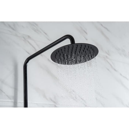 OCEANIC Colonna doccia - Miscelatore termostatico - Testa tonda alta diametro 20 cm - Nero opaco