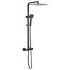 Colonna doccia OCEANIC - Miscelatore termostatico corpo freddo - Soffione doccia alto quadrato 30x30 cm - Nero opaco
