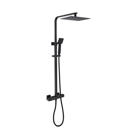 OCEANIC Colonna doccia - Miscelatore termostatico - Soffione rettangolare alto 30x20 cm - Nero opaco