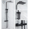 OCEANIC Colonna doccia - Miscelatore termostatico - Soffione rettangolare alto 30x20 cm - Nero opaco