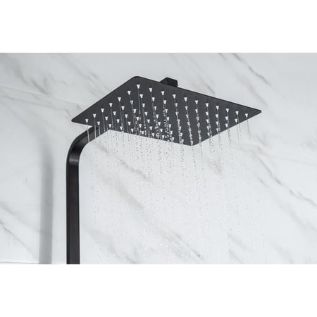 OCEANIC Colonna doccia - Miscelatore termostatico - Soffione rettangolare alto 30x20 cm - Nero opaco