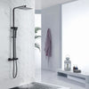 OCEANIC Colonna doccia - Miscelatore termostatico - Soffione rettangolare alto 30x20 cm - Nero opaco