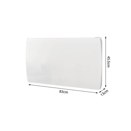Radiatore elettrico fisso con asciugatura inerzia in ceramica Ruby oceanico da 1500 W - Facciata di vetro - Bianco - NF