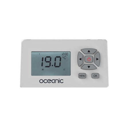 Radiatore elettrico fisso con asciugatura inerzia in ceramica 2000 W Oceanic Ruby - Facade in vetro - Bianco - NF