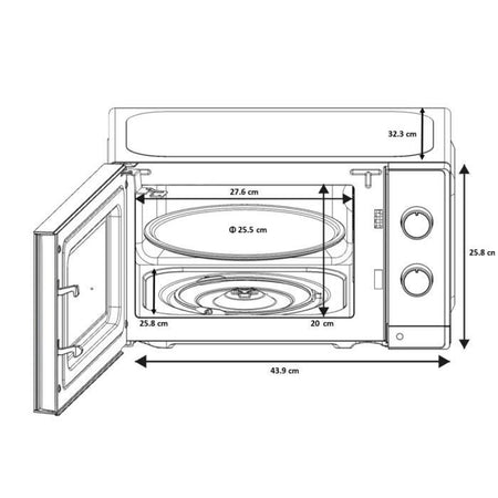 Microonde - OCEANIC - OCEAMO20W12 - 20L - bianco - Singola funzione