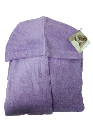 Accappatoio Nuvola taglia L Mirabello Carrara in spugna di cotone 450 gr/mq, con cappuccio, tasche e cintura, extra soffice, Made in Italy.