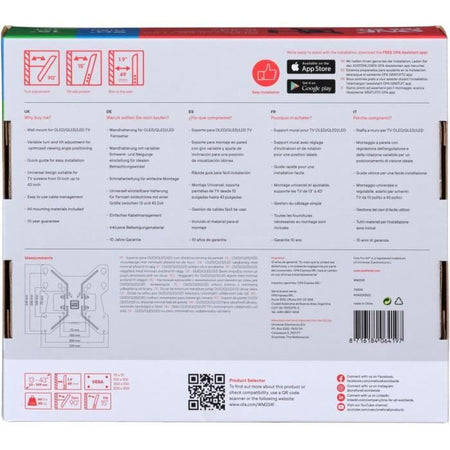 ONE FOR ALL WM2241 - Supporto da parete inclinabile e ruotabile (90 ) per TV da 13 a 40 (da 33 a 102 cm) - Nero