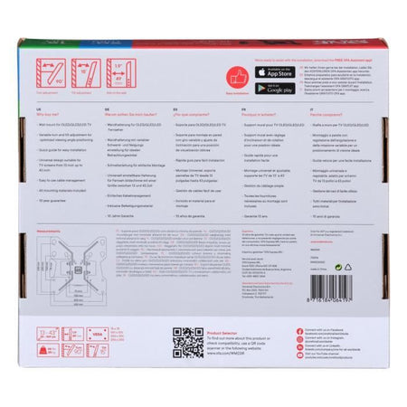 ONE FOR ALL WM2241 - Supporto da parete inclinabile e ruotabile (90 ) per TV da 13 a 40 (da 33 a 102 cm) - Nero