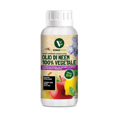 Olio di Neem 100% Vegetale ml.500 Fitocomplesso Naturale VerdeVivo