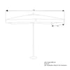 DOMINUS - ombrellone da giardino 3x4 palo centrale in legno Bianco