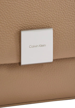calvin klein BORSA CK PLAQUE MEDIUM SHOULDER BAG da donna
