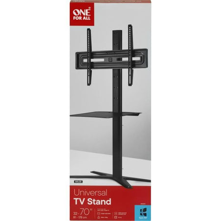 ONE FOR ALL - Porta TV 32-70 con ripiano Gamma Solid - Inclinazione 15 e Girevole 90 - Compatibile per schermi 32-70''/81-178 cm